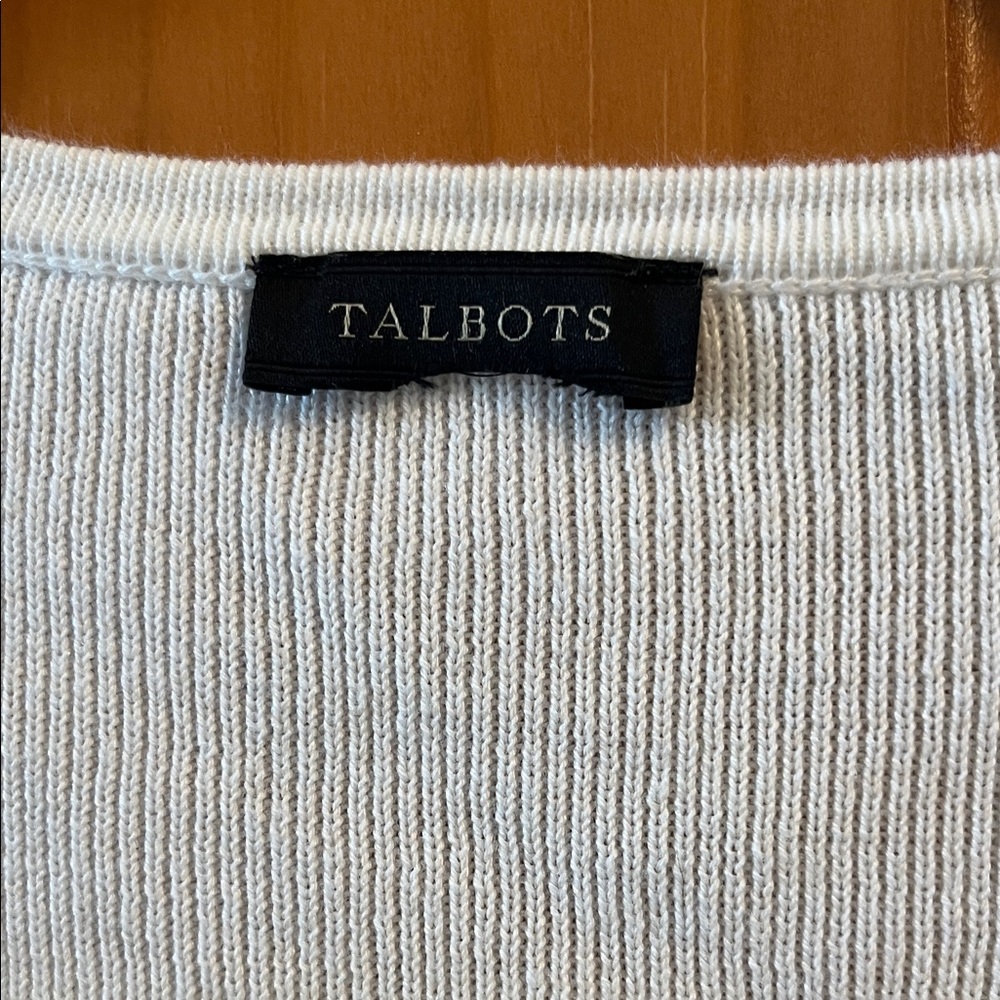 Talbots Ivory Ribbed Knit Top - Picture 2 of 3